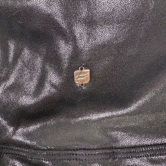 Fabletics Black Shimmer High Waisted Faux Leather Look Leggings Size Large - Picture 9 of 10